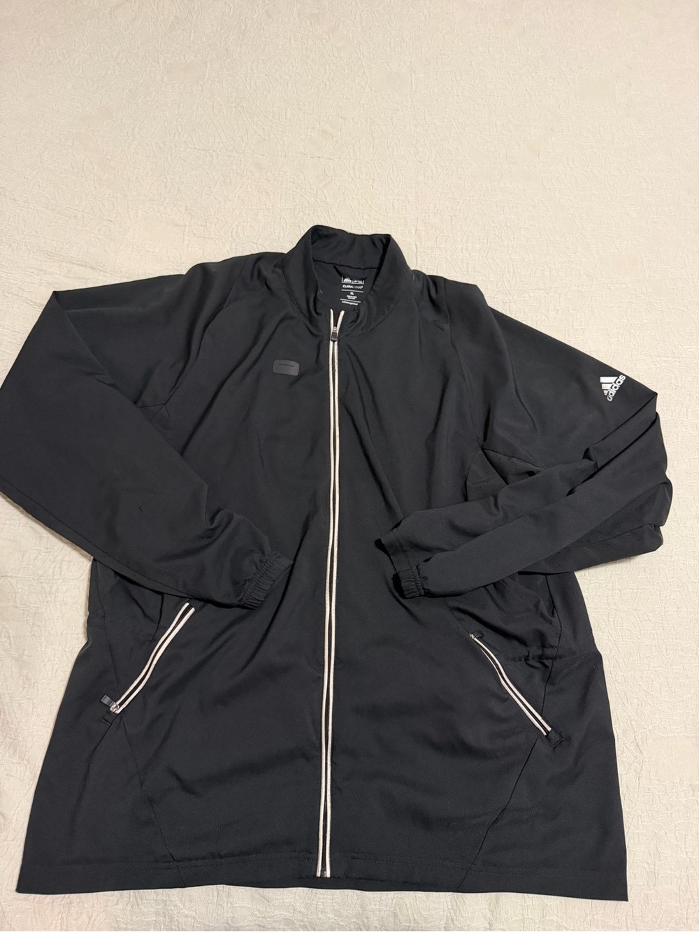 adidas Black Lightweight Zip-Front Shirt Jacket